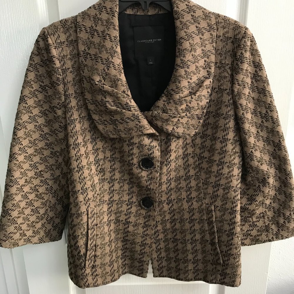 Classiques Entier Atlier Camel and Black cropped jacket, size L